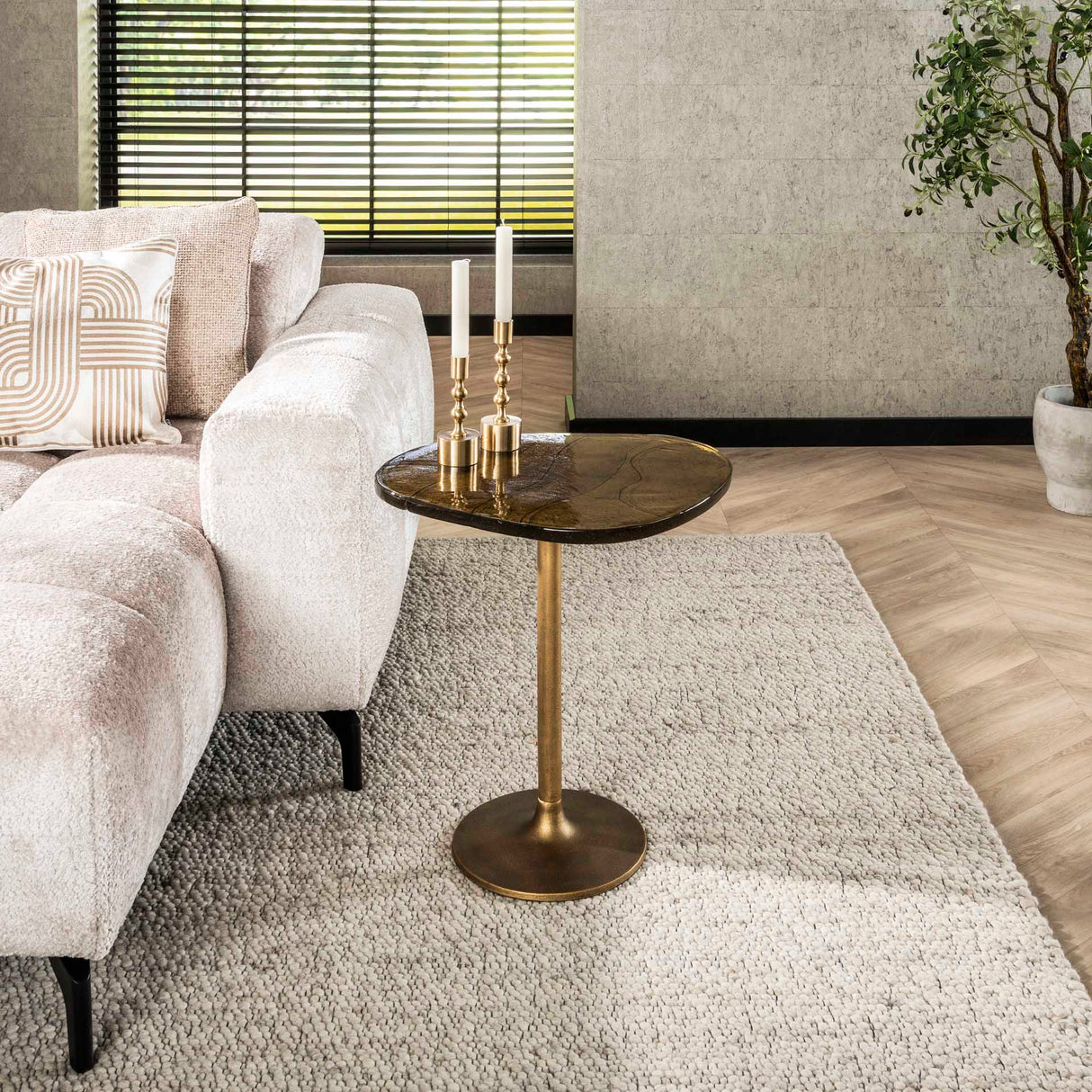 Beistelltisch Aurora M - Antik Gold 50x55 cm 