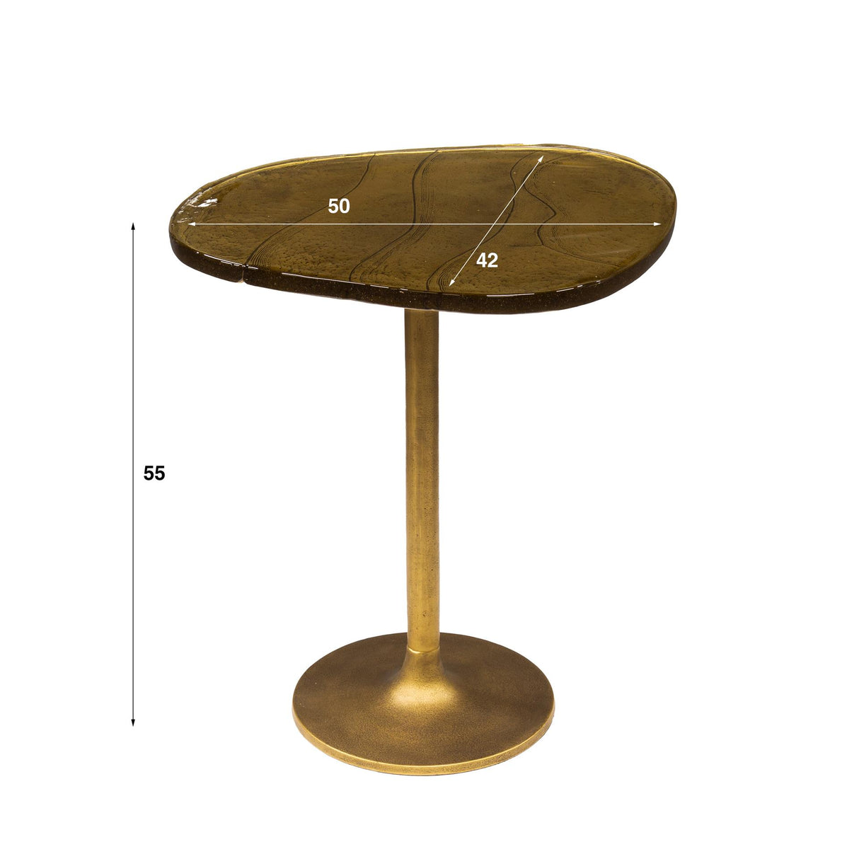 Beistelltisch Aurora M - Antik Gold 50x55 cm 