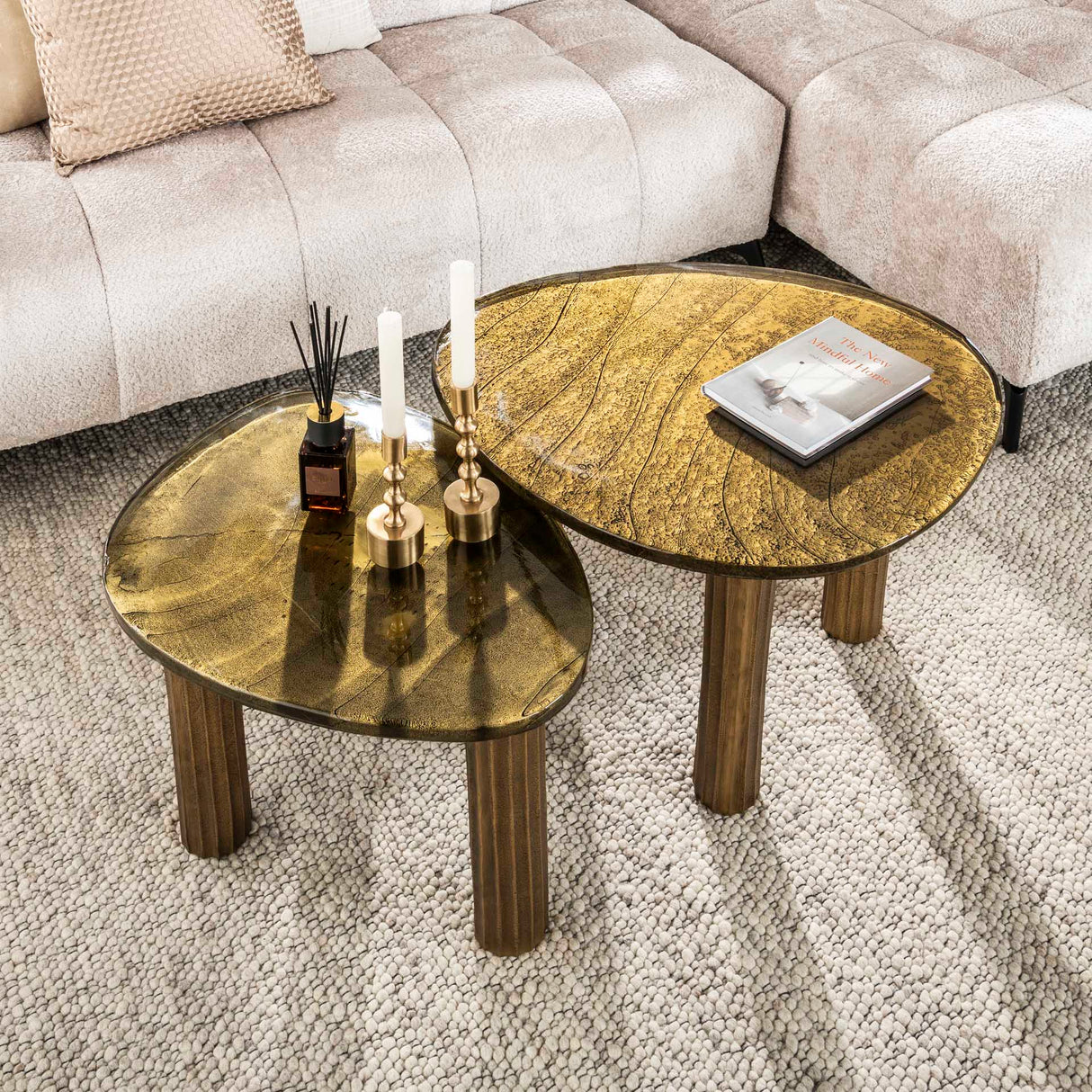 Couchtisch Luna Antik Gold 62x45x40 cm 