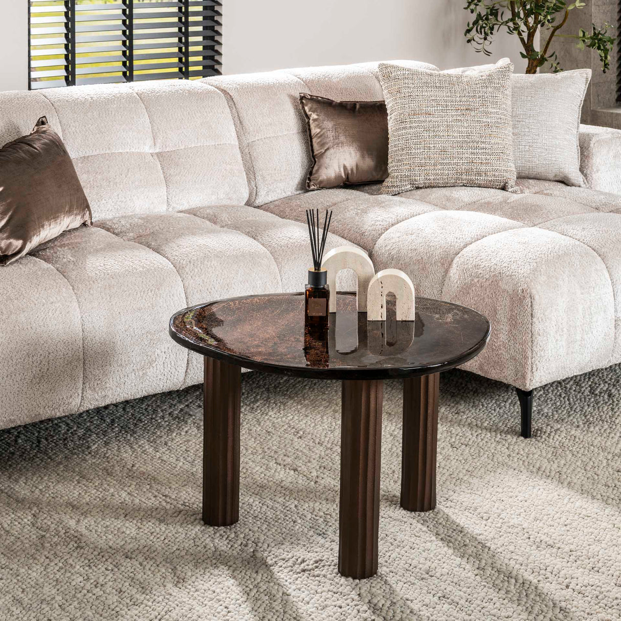 Couchtisch Vesta L antikes Kupfer 70x59 cm 