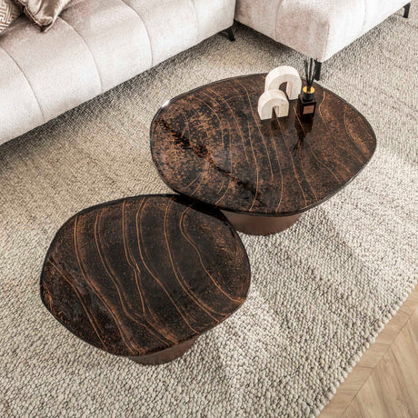 Couchtisch-Set Aurora antikes Kupfer - Set von 2 