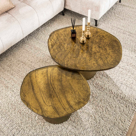 Couchtisch-Set Aurelia – Antik Gold – Set von 2 