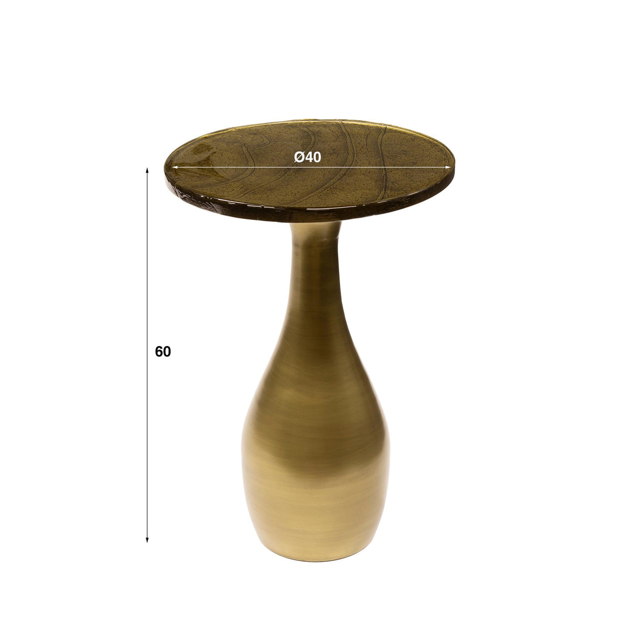 Beistelltisch Tropfen M - Antik Gold 40x60 cm 