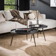 Couchtische - Industrielles Couchtischset Owen aus grauem Metall - Dimehouse