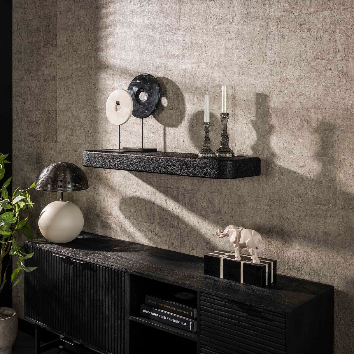 Wandplank 100 cm Metallic Grijs Aeris