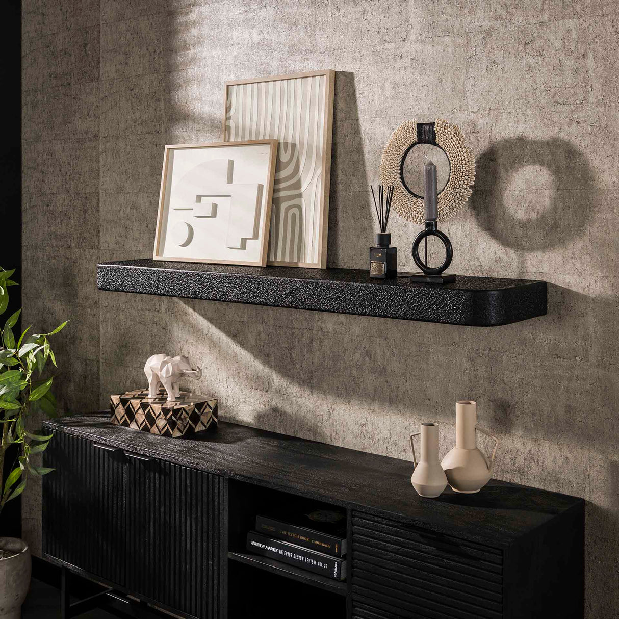 Wandplank 150 cm Metallic Grijs Aeris