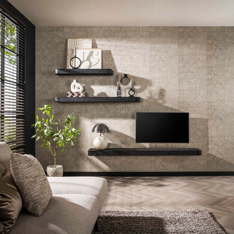 Wandplank 150 cm Metallic Grijs Aeris