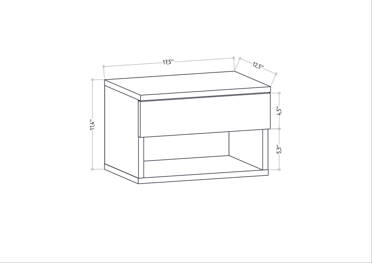 Nachttisch Jamot Anthrazit Melamin 44.6x31.9x31.9 cm