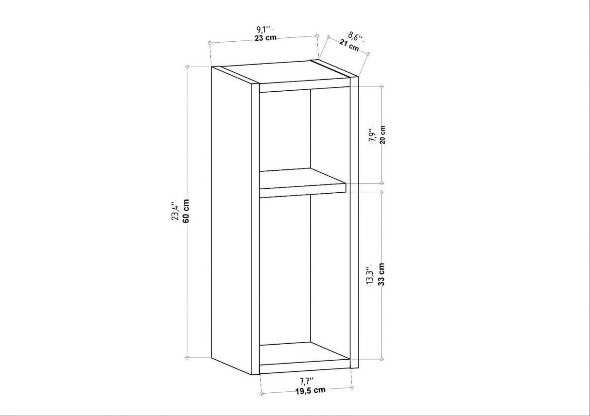 Sault wandplank antraciet 23,2 x 22 x 59,6 cm Melamine gecoat houtcomposiet