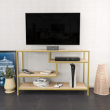 TV -Möbel Robbins Gold Gold Eiche Melamin 120x75x39 cm