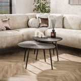 Couchtisch-Set Juno Dunkelbronze Metall - Set von 2 