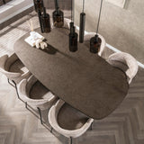 Eettafel Deens Ovaal Virello Brons Liquid Metal 215 cm