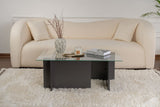Rechteckiger Moderner Couchtisch Vetroni Anthrazit - Glas - 105x65 cm 