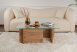 Rechteckiger Moderner Couchtisch Vetroni Atlantische Kiefernholz Optik - Glas - 105x65 cm 