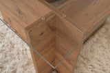 Rechteckiger Moderner Couchtisch Vetroni Atlantische Kiefernholz Optik - Glas - 105x65 cm 