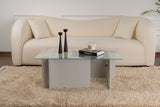 Rechteckiger Moderner Couchtisch Vetroni Grau - Glas - 105x65 cm 