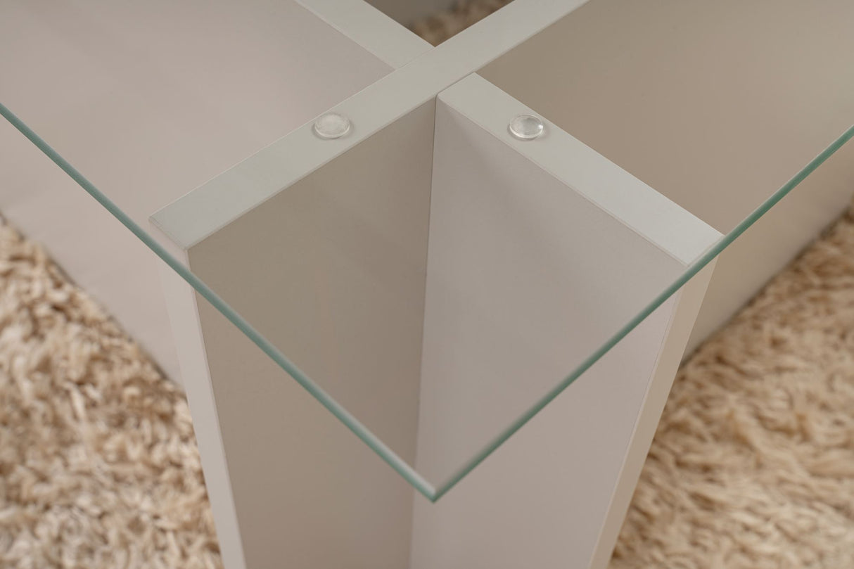 Rechteckiger Moderner Couchtisch Vetroni Grau - Glas - 105x65 cm 