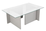 Rechteckiger Moderner Couchtisch Vetroni Grau - Glas - 105x65 cm 