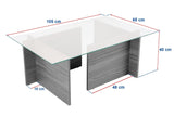 Rechteckiger Moderner Couchtisch Vetroni Grau - Glas - 105x65 cm 