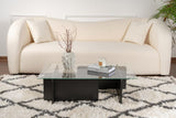 Couchtisch Schwarz Holz Melamin Glas Opal 105x65x30 cm 