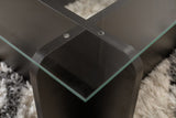 Couchtisch Schwarz Holz Melamin Glas Opal 105x65x30 cm 