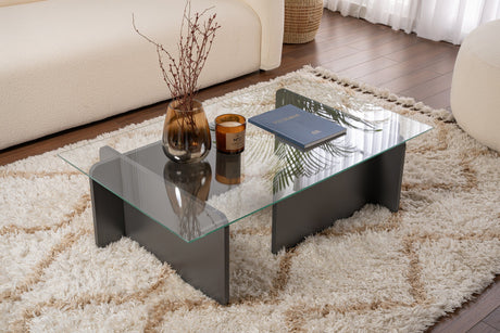 Salontafel Antraciet Glas Opal