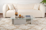 Salontafel Grijs Melamine Glas Opal 105x65x30 cm