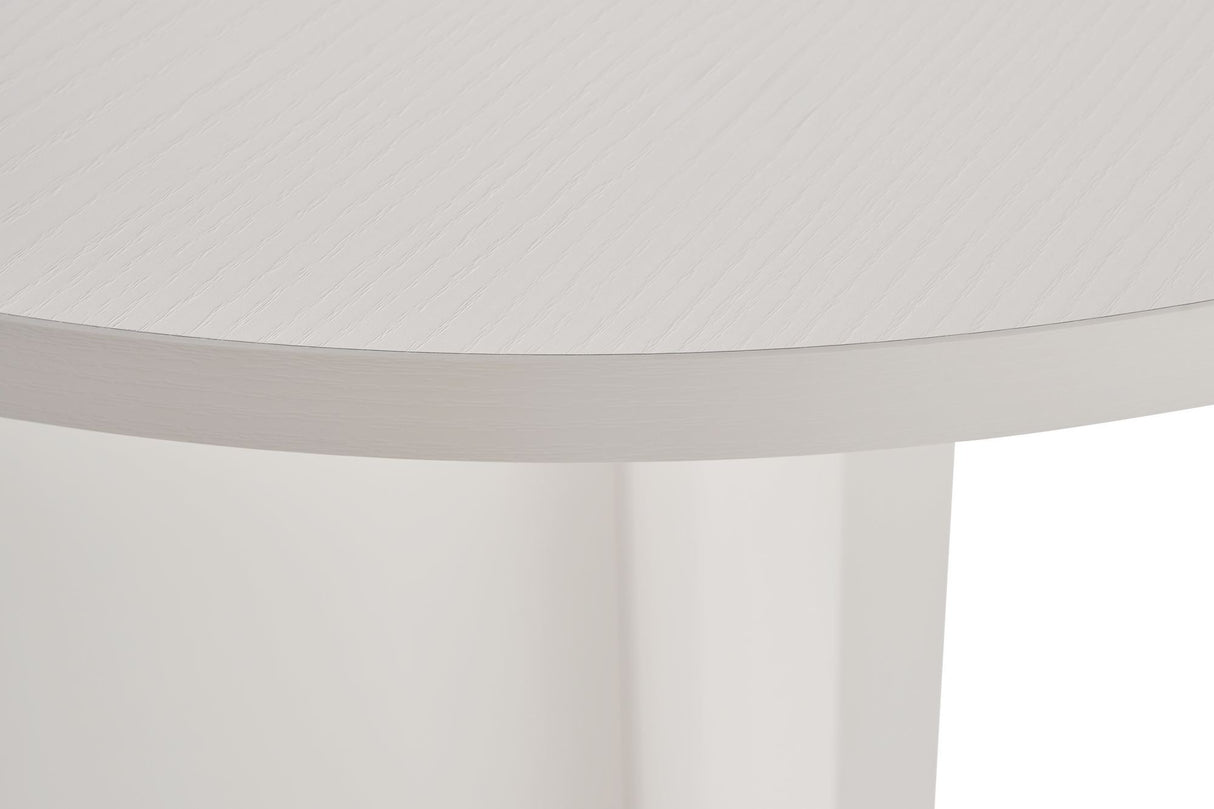 Eettafels - Ovale eettafel Wit melamine - Japandi - 180x89,5x75 cm - Sota - Dimehouse