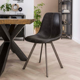 Eetkamerstoel Zwart Siena Saddle PU Kunstleer