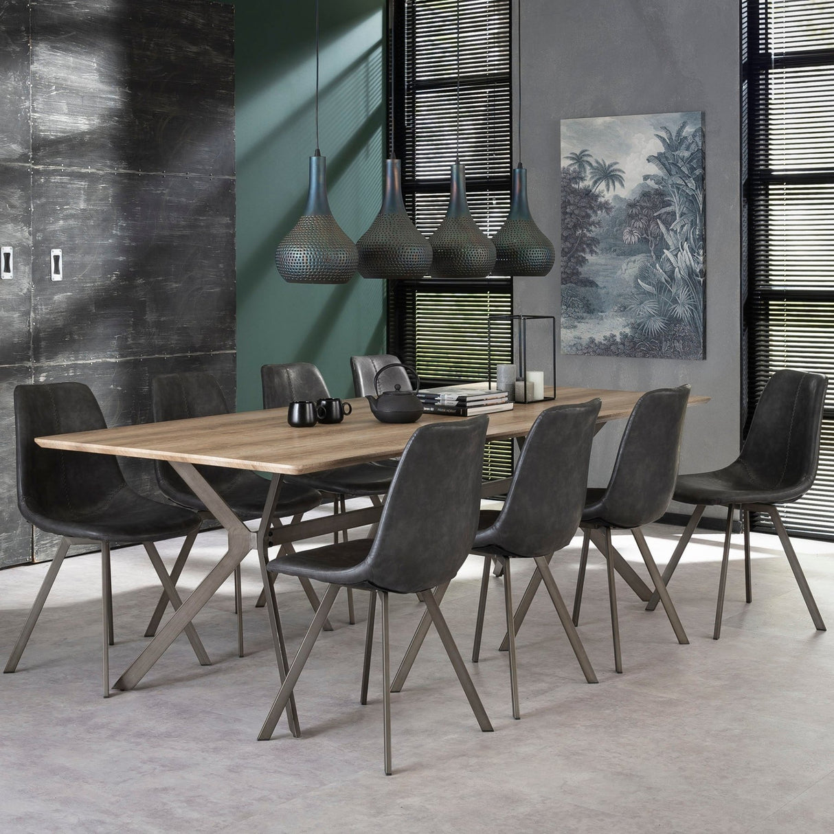 Eetkamerstoel Zwart Siena Saddle PU Kunstleer