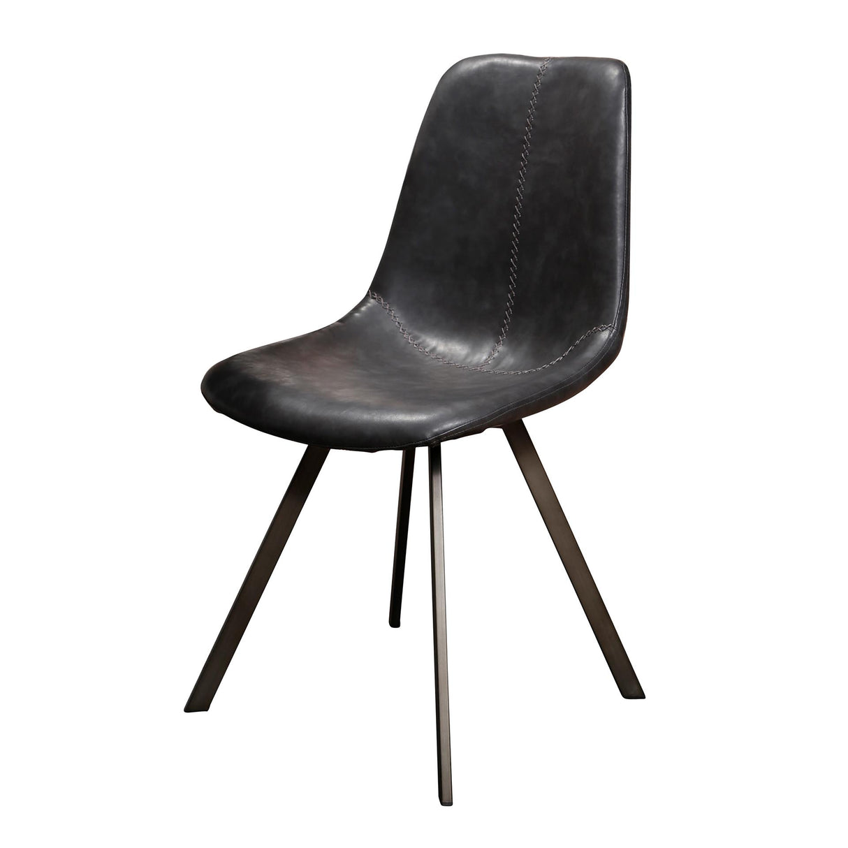 Eetkamerstoel Zwart Siena Saddle PU Kunstleer