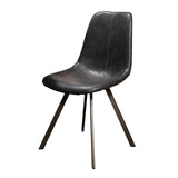 Eetkamerstoel Zwart Siena Saddle PU Kunstleer
