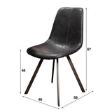 Eetkamerstoel Zwart Siena Saddle PU Kunstleer