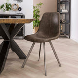 Set von 4 Esszimmerstühlen Siena Saddle PU taupe 