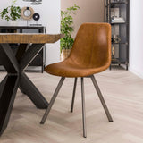 Eetkamerstoel Bruin Siena Saddle PU Kunstleer
