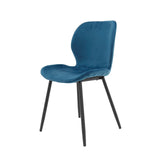 Set von 4 Esszimmerstühlen Argo Velours blau 