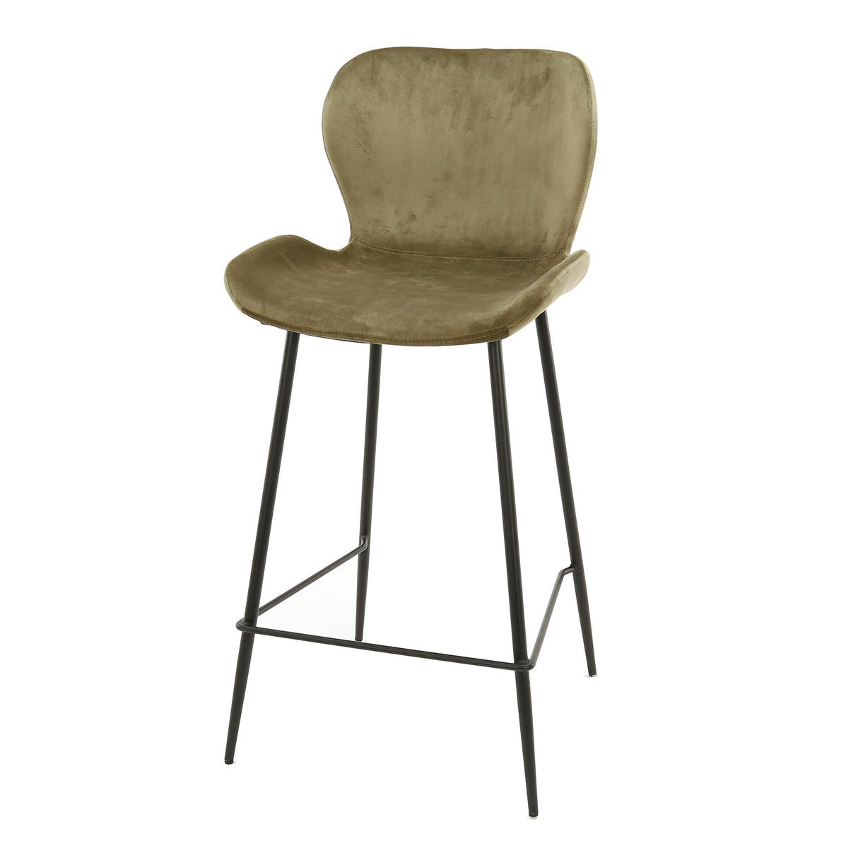 Moderne Barkruk Velours Champagne Zonder Armleuningen Argo