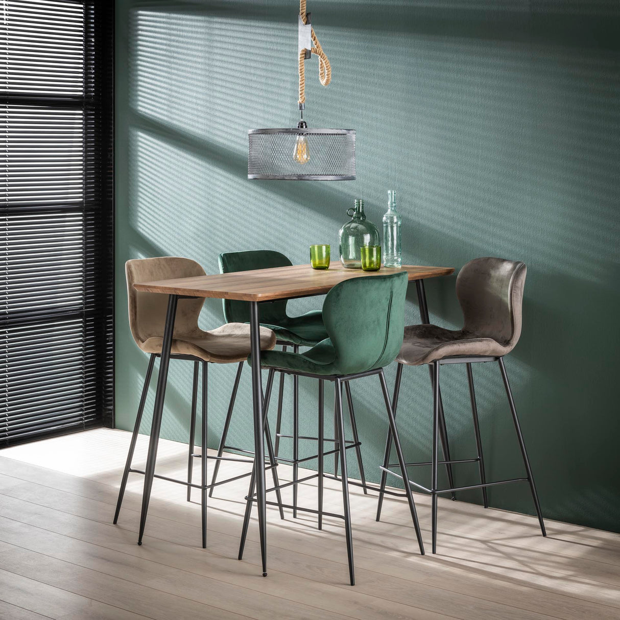 Moderne Barkruk Velours Champagne Zonder Armleuningen Argo