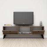 TV -Möbel Serenat Walnut Black Melamin 138x42.6x29.5 cm