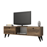 TV -Möbel Serenat Walnut Black Melamin 138x42.6x29.5 cm