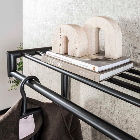 Kleiderständer Kym 20-Haken Dunkelgrau - Mit Stange 