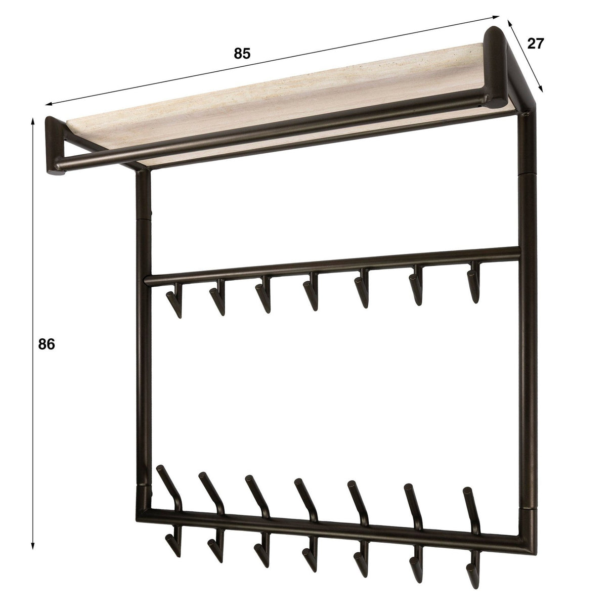 Garderobe Alto High Travertin 3x7 Haken 