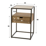 Nachtkastje Cassi 1 lade Keramiek travertin 40x35x60 cm