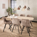 Set von 4 Esszimmerstühlen Riviera Rich Champagner drehbar 