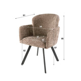 Satz mit 2 Esszimmerstühlen Linea Hoven Rich Champagne 