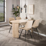 Satz von 4 Esszimmerstühlen Avero drehbar Jaroq Sand 