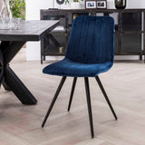Eetkamerstoel Sadie Velvet Blauw - Zonder Armleuningen