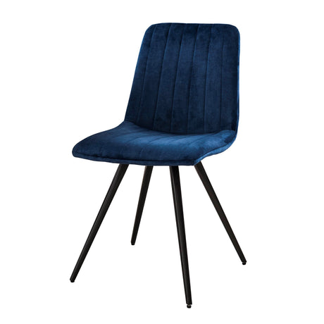Esszimmerstuhl Sadie Velvet Blau - Ohne Armlehnen 