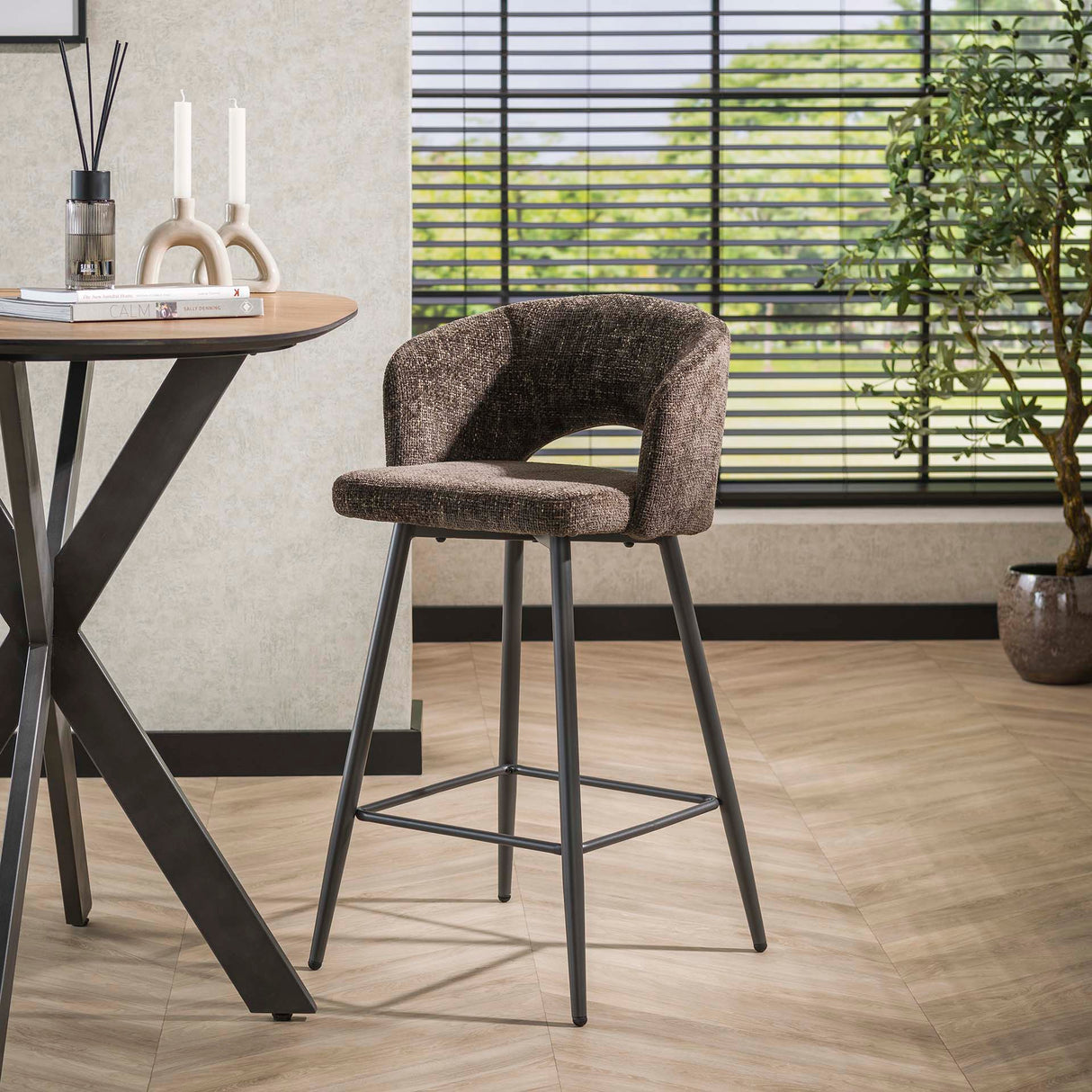 Set von 2 Barhockern Alba Tissee Cargo Braun 