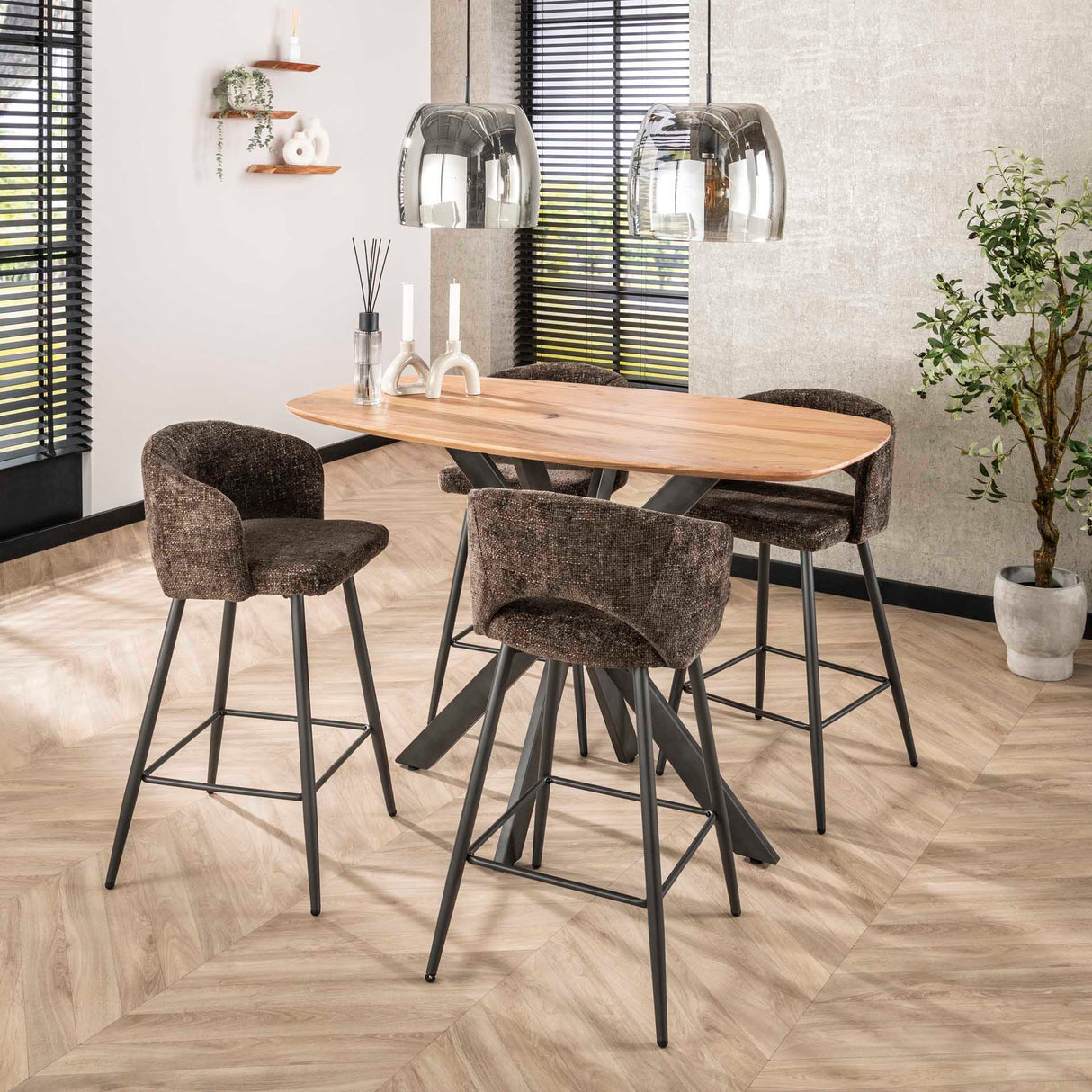 Set von 2 Barhockern Alba Tissee Cargo Braun 